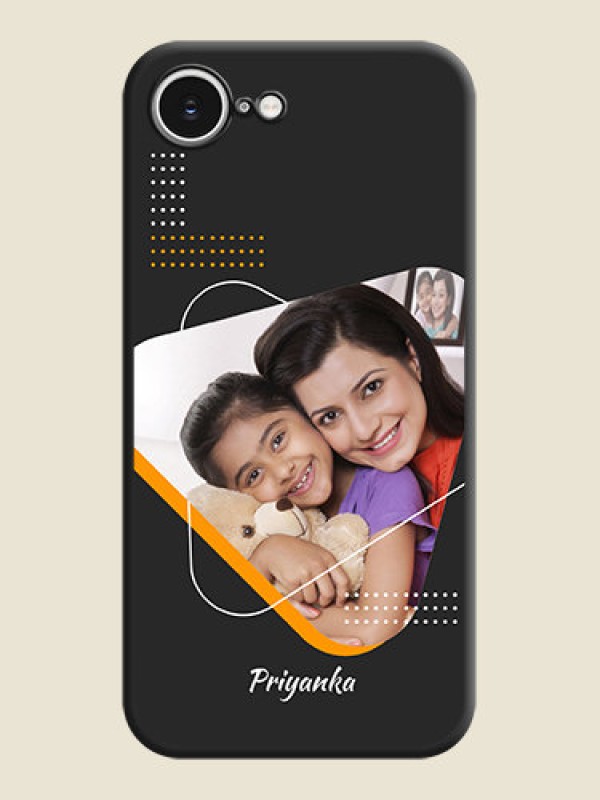 Custom Yellow Triangle on Photo On Space Black Custom Soft Matte Mobile Back Cover - iPhone 16e