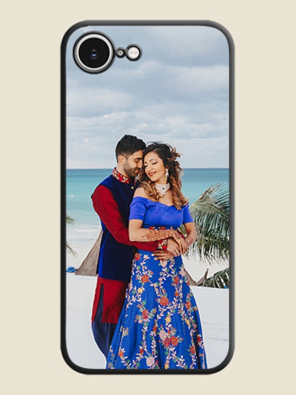 Custom Full Single Pic Upload On Space Black Custom Soft Matte Mobile Back Cover - iPhone 16e