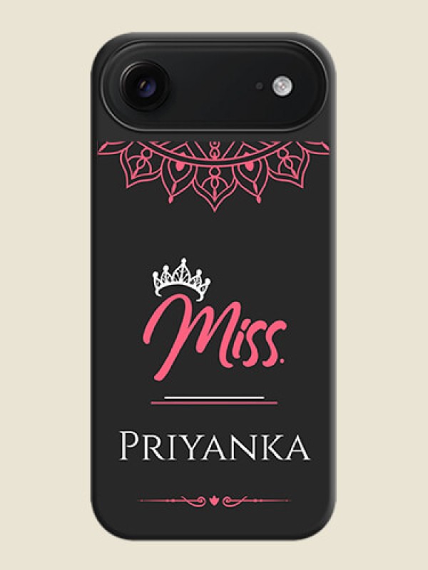 Custom Mrs Name with Floral Design On Space Black Custom Soft Matte Mobile Back Cover - Apple iPhone 17 Air