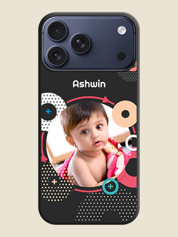 Custom Multicoloured Round Image On Space Black Custom Soft Matte Mobile Back Cover - Apple iPhone 17 Pro Max