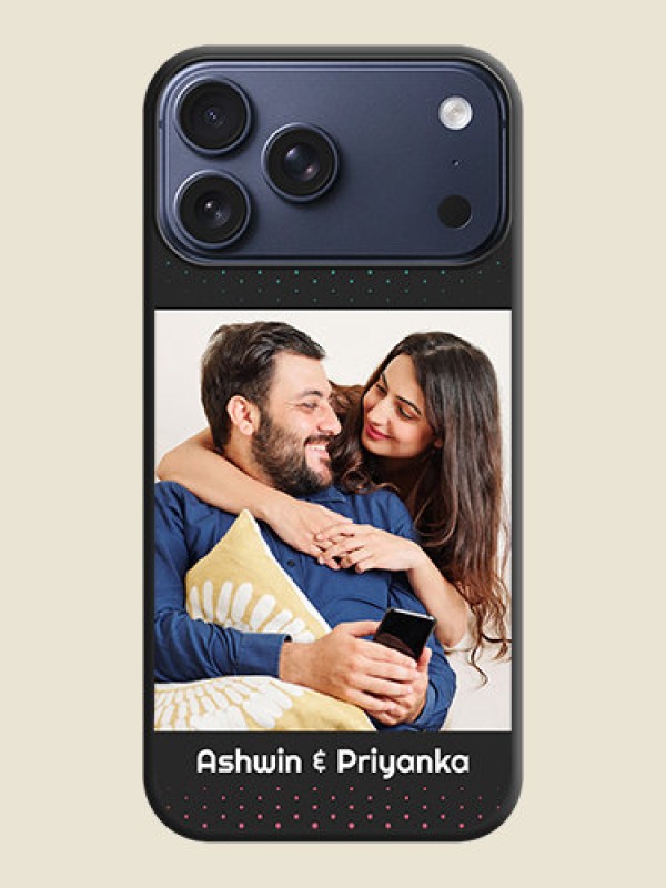 Custom Faded Dots with Grunge Photo Frame and Text On Space Black Custom Soft Matte Mobile Back Cover - Apple iPhone 17 Pro Max
