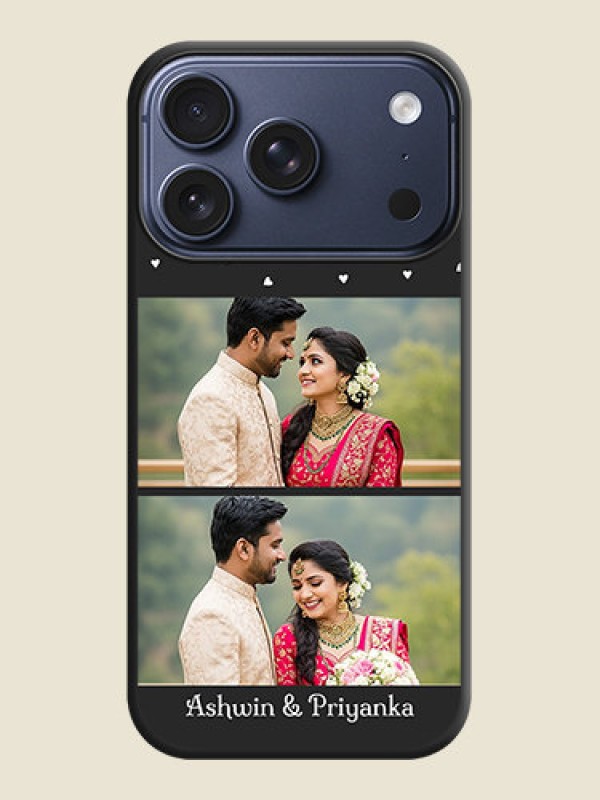 Custom Miniature Love Symbols with Name On Space Black Custom Soft Matte Mobile Back Cover - Apple iPhone 17 Pro