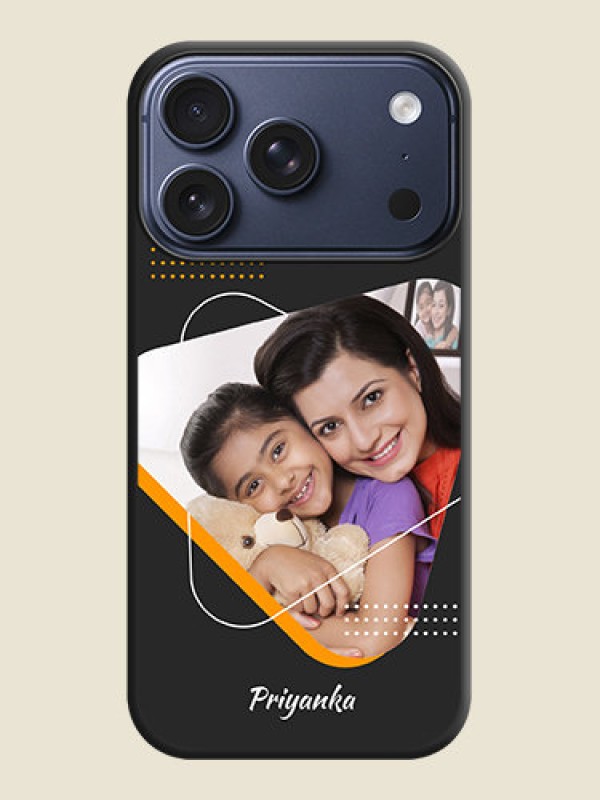 Custom Yellow Triangle on Photo On Space Black Custom Soft Matte Mobile Back Cover - Apple iPhone 17 Pro