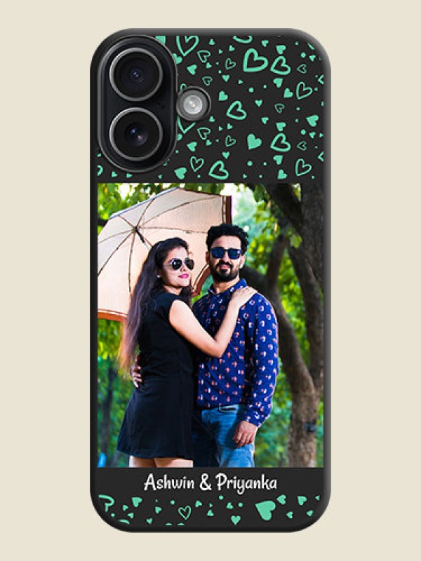 Custom Sea Green Indefinite Love Pattern on Photo On Space Black Custom Soft Matte Mobile Back Cover - Apple iPhone 17