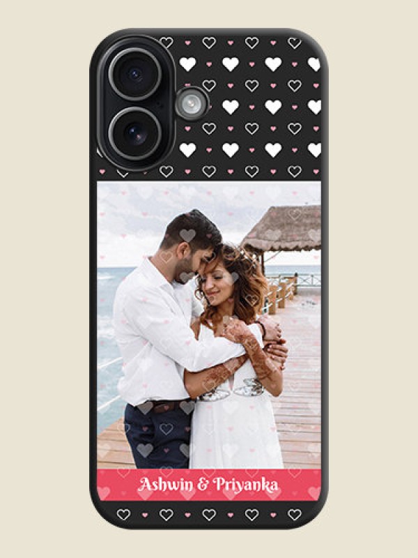 Custom White Color Love Symbols with Text Design on Photo On Space Black Custom Soft Matte Mobile Back Cover - Apple iPhone 17