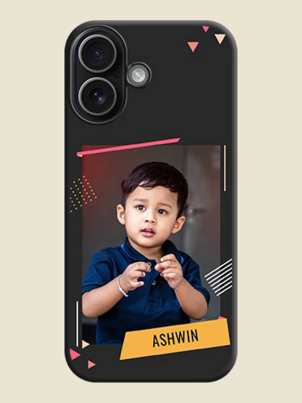 Custom Photo Frame with Triangle Small Dots on Photo On Space Black Custom Soft Matte Mobile Back Cover - Apple iPhone 17