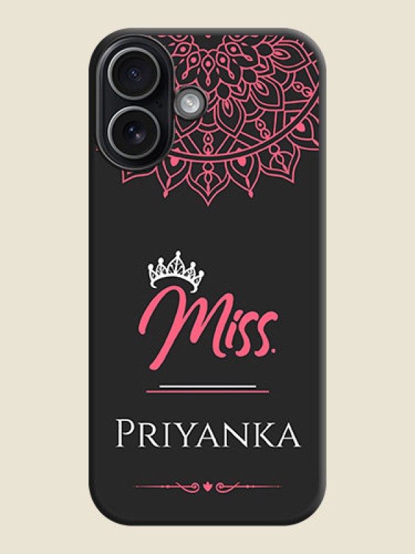 Custom Mrs Name with Floral Design On Space Black Custom Soft Matte Mobile Back Cover - Apple iPhone 17