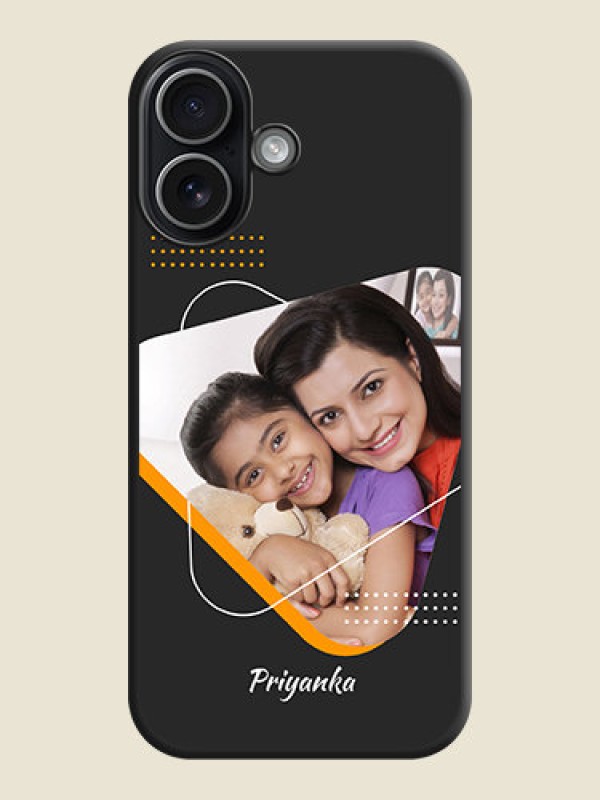 Custom Yellow Triangle on Photo On Space Black Custom Soft Matte Mobile Back Cover - Apple iPhone 17