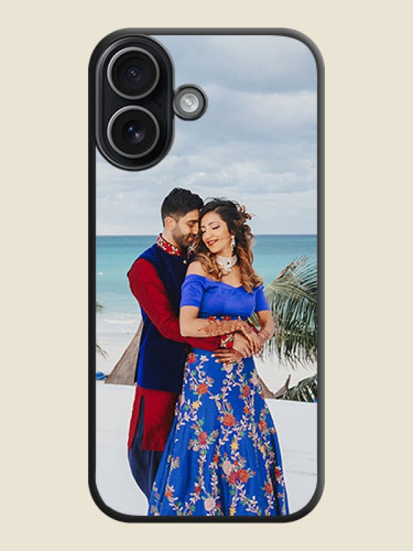Custom Full Single Pic Upload On Space Black Custom Soft Matte Mobile Back Cover - Apple iPhone 17