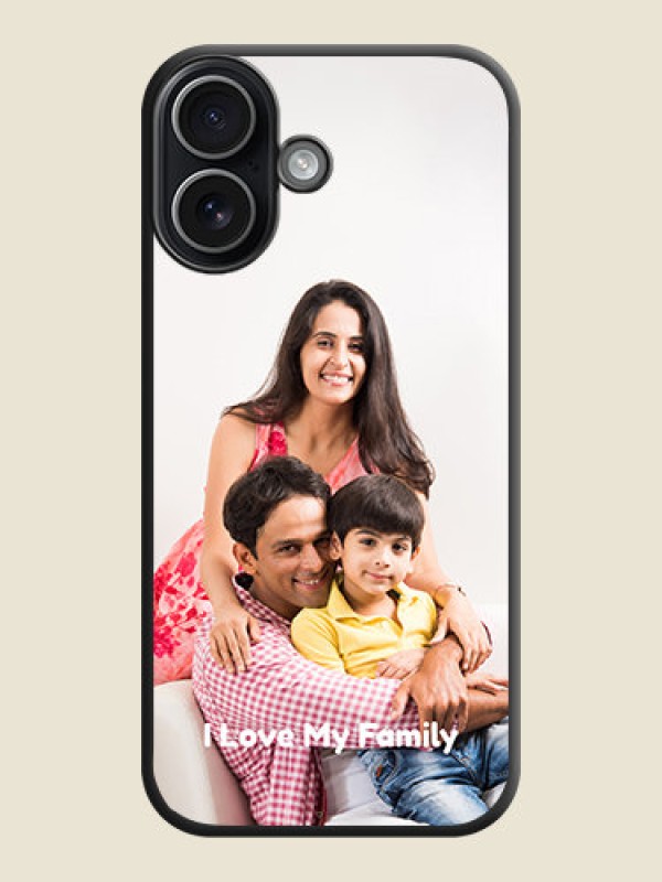 Custom Full Single Pic Upload With Text On Space Black Custom Soft Matte Mobile Back Cover - Apple iPhone 17