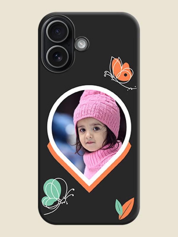 Custom Upload Pic With Simple Butterly Design On Space Black Custom Soft Matte Mobile Back Cover - Apple iPhone 17