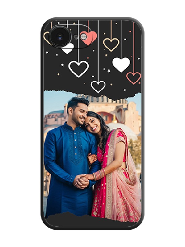 Custom Love Hangings with Splash Wave Picture On Space Black Custom Soft Matte Mobile Back Cover - Apple iPhone 17e