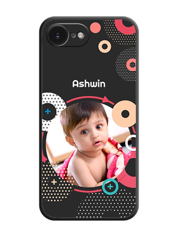 Custom Multicoloured Round Image On Space Black Custom Soft Matte Mobile Back Cover - Apple iPhone 17e