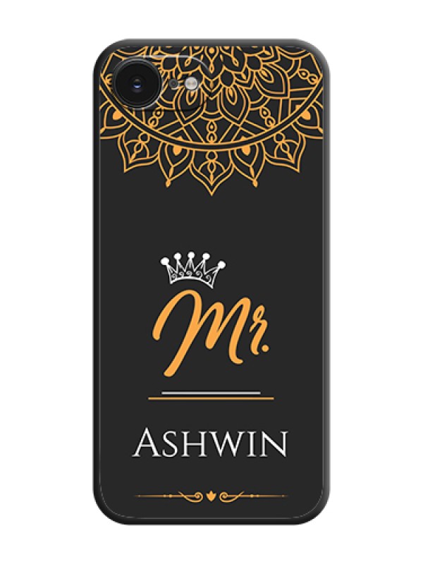 Custom Mr Name with Floral Design On Space Black Custom Soft Matte Mobile Back Cover - Apple iPhone 17e