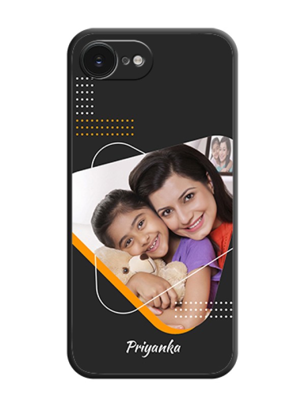 Custom Yellow Triangle on Photo On Space Black Custom Soft Matte Mobile Back Cover - Apple iPhone 17e