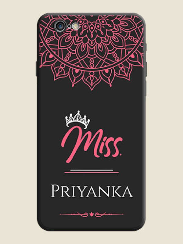 Custom Mrs Name with Floral Design on Space Black Personalized Soft Matte Phone Covers - iPhone 6 Plus