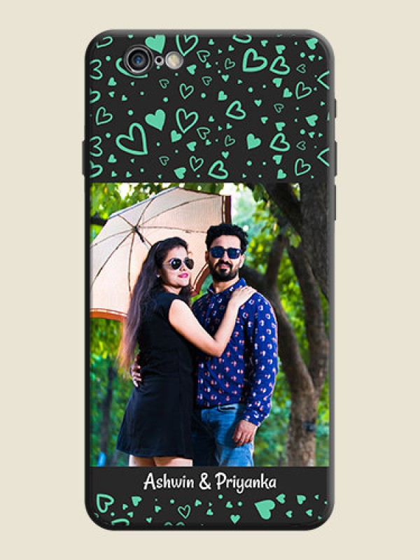 Custom Sea Green Indefinite Love Pattern - Photo on Space Black Soft Matte Mobile Cover - iPhone 6