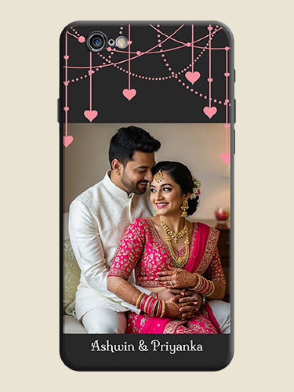 Custom Pink Love Hangings with Text on Space Black Custom Soft Matte Back Cover - iPhone 6