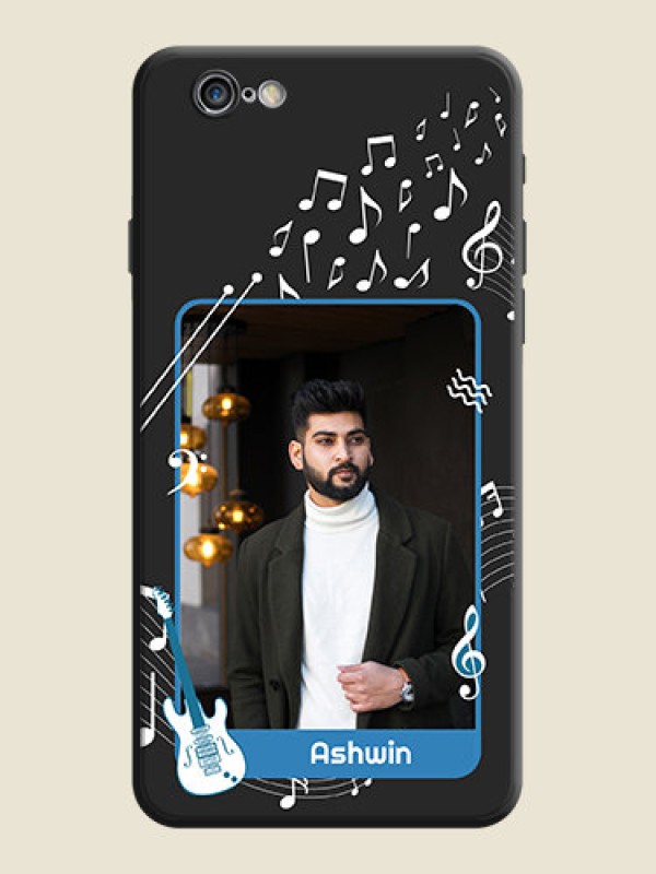 Custom Musical Theme Design with Text - Photo on Space Black Soft Matte Mobile Case - iPhone 6