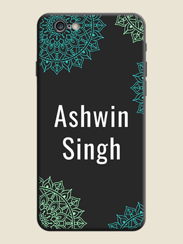 Custom Your Name with Floral Design on Space Black Custom Soft Matte Back Cover - iPhone 6
