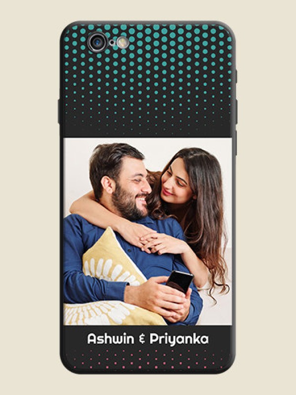 Custom Faded Dots with Grunge Photo Frame and Text on Space Black Custom Soft Matte Phone Cases - iPhone 6