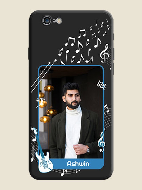Custom Musical Theme Design with Text - Photo on Space Black Soft Matte Mobile Case - iPhone 6S Plus