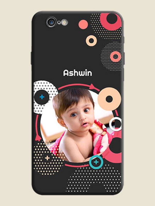 Custom Multicoloured Round Image on Personalised Space Black Soft Matte Cases - iPhone 6S Plus