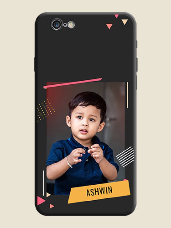 Custom Photo Frame with Triangle Small Dots - Photo on Space Black Soft Matte Back Cover - iPhone 6S Plus