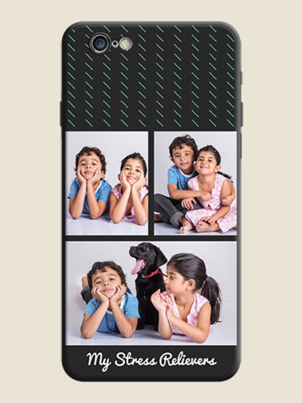 Custom Cross Dotted Pattern with 2 Image Holder  on Personalised Space Black Soft Matte Cases - iPhone 6S Plus