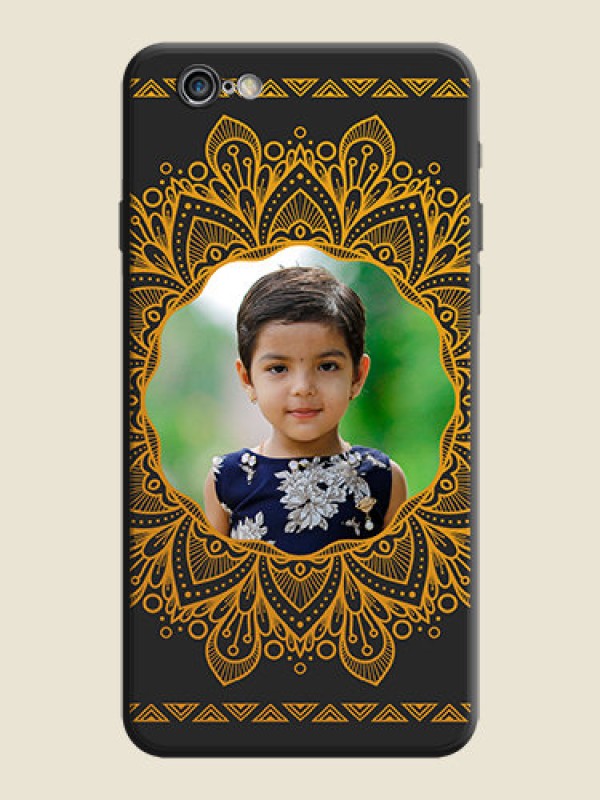 Custom Round Image with Floral Design - Photo on Space Black Soft Matte Mobile Cover - iPhone 6S Plus