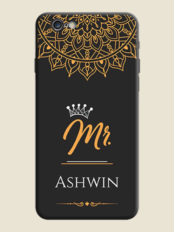 Custom Mr Name with Floral Design  on Personalised Space Black Soft Matte Cases - iPhone 6S Plus