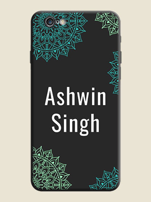 Custom Your Name with Floral Design on Space Black Custom Soft Matte Back Cover - iPhone 6S Plus