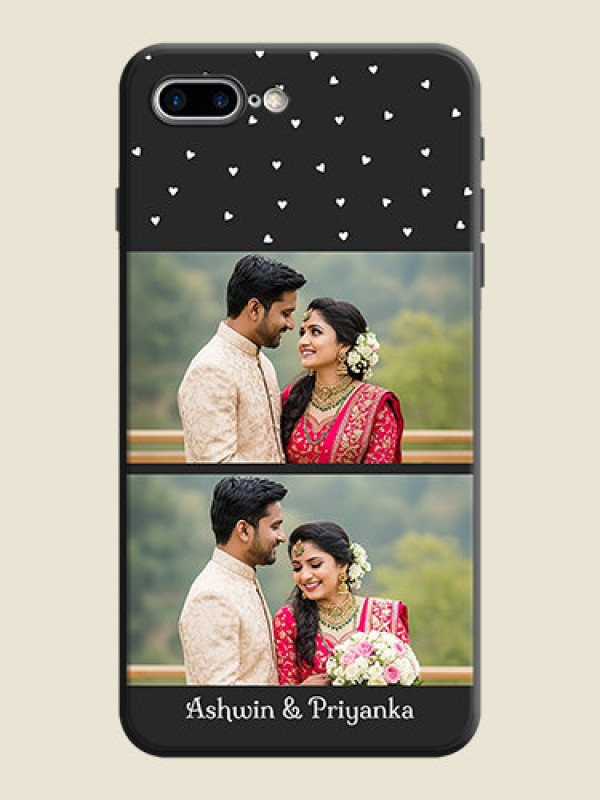 Custom Miniature Love Symbols with Name on Space Black Custom Soft Matte Back Cover - iPhone 7 Plus