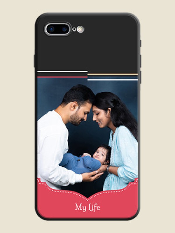 Custom Classic Plain Design with Name - Photo on Space Black Soft Matte Phone Cover - iPhone 7 Plus