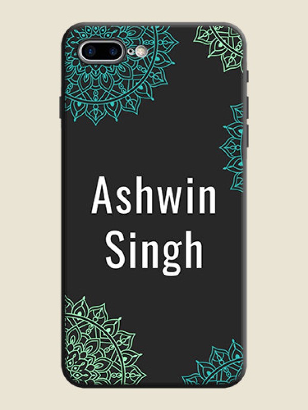 Custom Your Name with Floral Design on Space Black Custom Soft Matte Back Cover - iPhone 7 Plus
