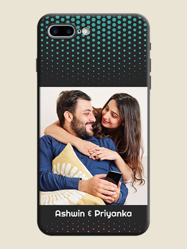 Custom Faded Dots with Grunge Photo Frame and Text on Space Black Custom Soft Matte Phone Cases - iPhone 7 Plus