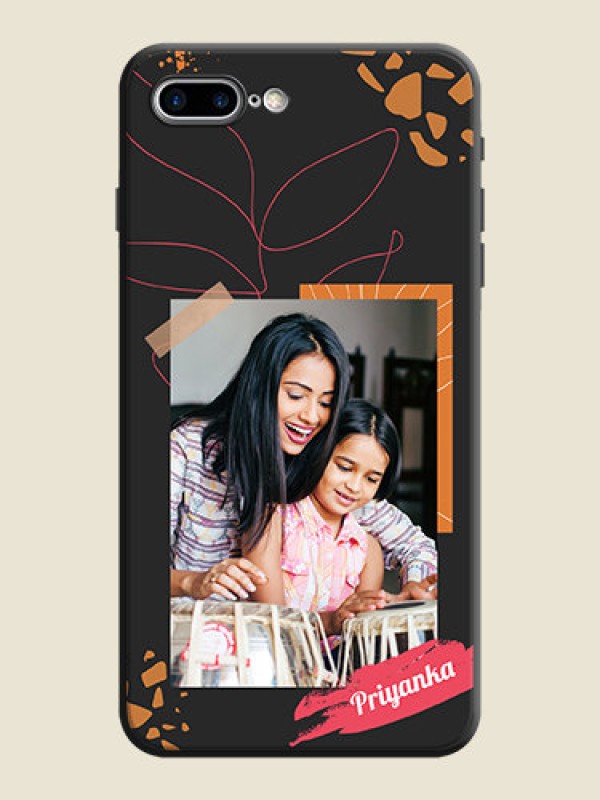 Custom Orange Photo Frame on Space Black Custom Soft Matte Phone Back Cover - iPhone 7 Plus