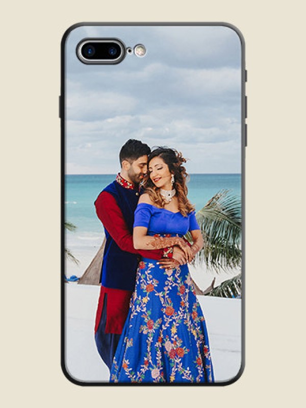 Custom Full Single Pic Upload On Space Black Personalized Soft Matte Phone Covers -Apple Iphone 7 Plus