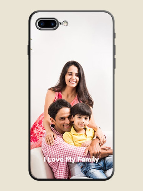 Custom Full Single Pic Upload With Text On Space Black Personalized Soft Matte Phone Covers -Apple Iphone 7 Plus