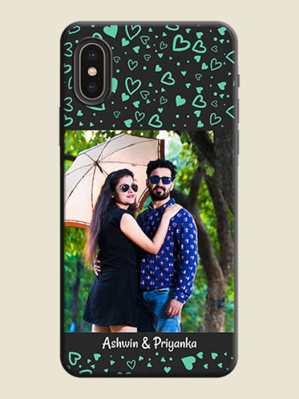 Custom Sea Green Indefinite Love Pattern - Photo on Space Black Soft Matte Mobile Cover - iPhone XS