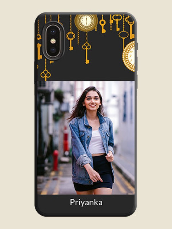 Custom Decorative Design with Text on Space Black Custom Soft Matte Back Cover - iPhone XS