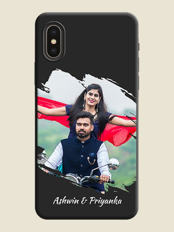 Custom Grunge Brush Strokes - Photo on Space Black Soft Matte Back Cover - iPhone XS