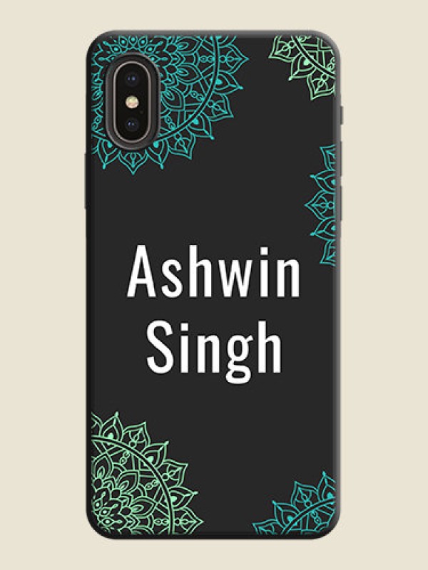 Custom Your Name with Floral Design on Space Black Custom Soft Matte Back Cover - iPhone XS