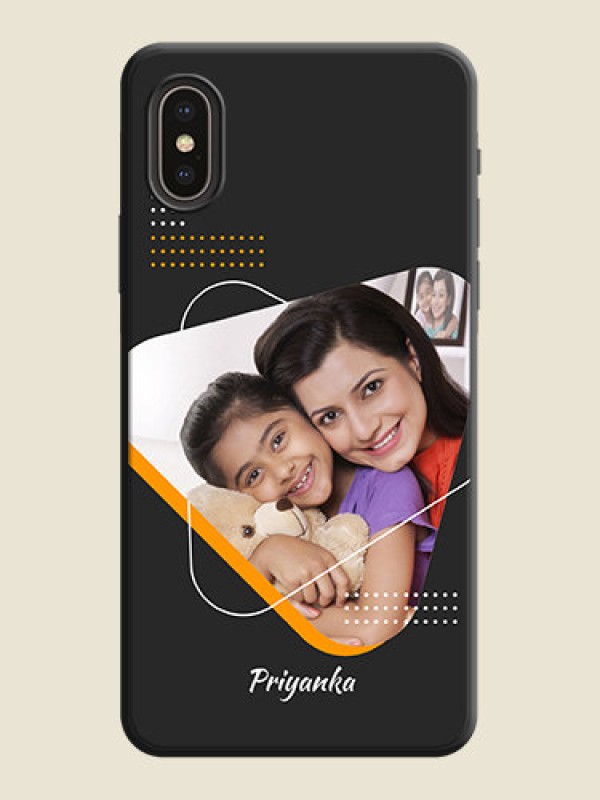 Custom Yellow Triangle - Photo on Space Black Soft Matte Phone Cover - iPhone XS