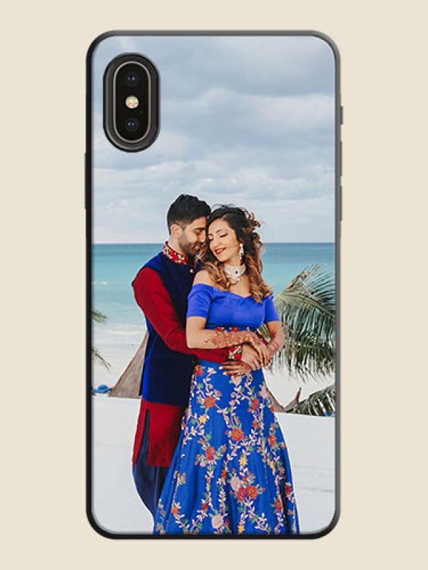 Custom Full Single Pic Upload On Space Black Personalized Soft Matte Phone Covers -Apple Iphone Xs