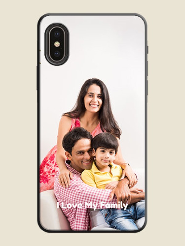 Custom Full Single Pic Upload With Text On Space Black Personalized Soft Matte Phone Covers -Apple Iphone Xs