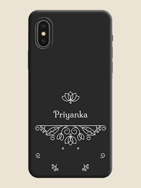 Custom Lotus Garden Custom Text On Space Black Personalized Soft Matte Phone Covers -Apple Iphone Xs