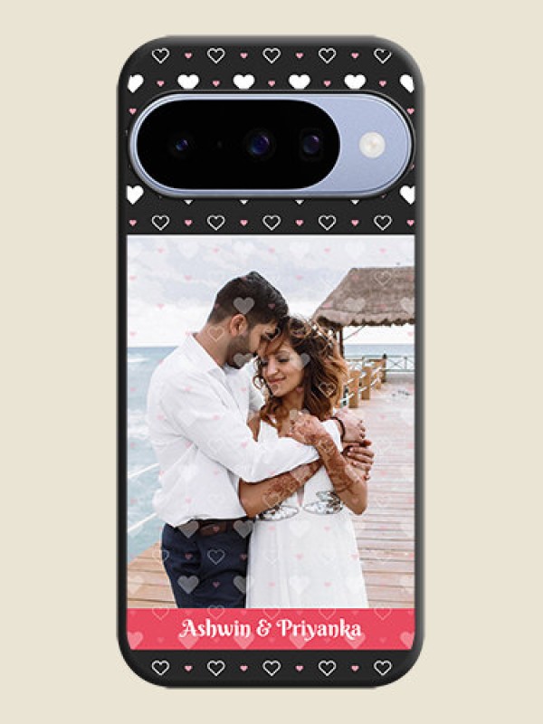 Custom White Color Love Symbols with Text Design on Photo On Space Black Custom Soft Matte Mobile Back Cover - Google Pixel 10 5G