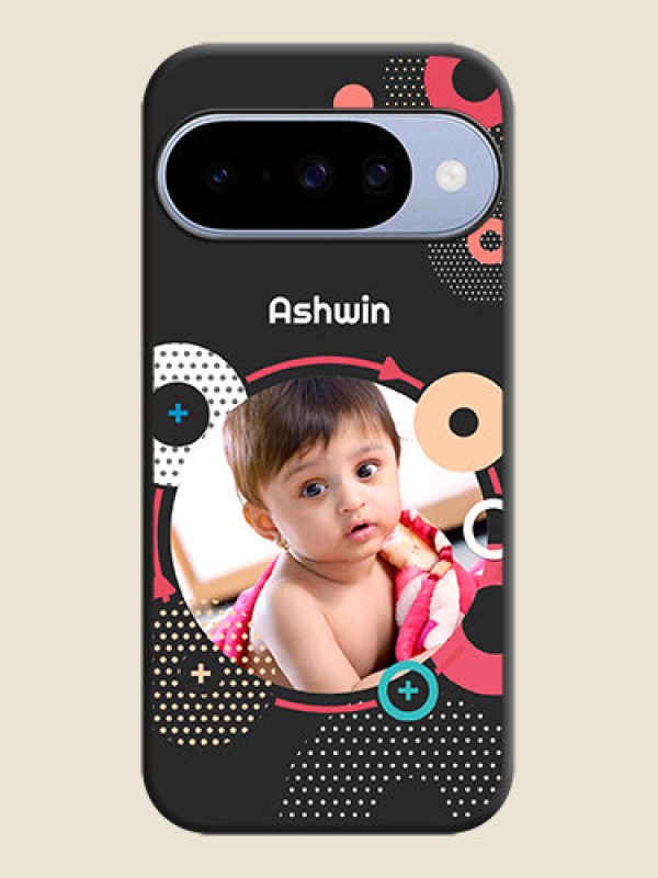 Custom Multicoloured Round Image On Space Black Custom Soft Matte Mobile Back Cover - Google Pixel 10 5G