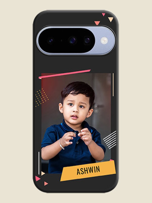 Custom Photo Frame with Triangle Small Dots on Photo On Space Black Custom Soft Matte Mobile Back Cover - Google Pixel 10 5G